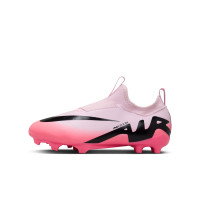 Nike Zoom Mercurial Vapor Academy 15 Laceless Grass/Artificial Grass Football Shoes (MG) Kids Light Pink Black