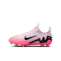 Nike Zoom Mercurial Vapor Academy 15 Laceless Grass/Artificial Grass Football Shoes (MG) Kids Light Pink Black