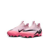 Nike Zoom Mercurial Vapor Academy 15 Laceless Grass/Artificial Grass Football Shoes (MG) Kids Light Pink Black