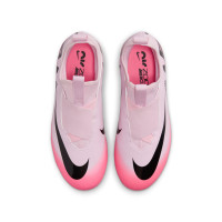 Nike Zoom Mercurial Vapor Academy 15 Laceless Grass/Artificial Grass Football Shoes (MG) Kids Light Pink Black