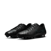 Nike Tiempo Legend Club 10 Grass/Artificial Grass Football Shoes (MG) Black Dark Green