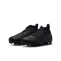 Nike Phantom Luna Academy II Grass/Artificial Grass Football Shoes (MG) Kids Black Dark Green