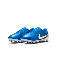 Nike Tiempo Legend Academy 10 Gras / Kunstgras Voetbalschoenen (MG) Kids Blauw Wit Zwart