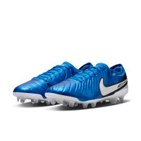 Nike Tiempo Legend Elite 10 Gras Voetbalschoenen (FG) Blauw Wit Zwart