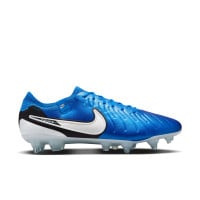 Nike Tiempo Legend Elite 10 IJzeren-Nop Voetbalschoenen (SG) Anti-Clog Blauw Wit Zwart