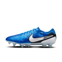 Nike Tiempo Legend Elite 10 IJzeren-Nop Voetbalschoenen (SG) Anti-Clog Blauw Wit Zwart