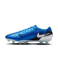 Nike Tiempo Legend Elite 10 IJzeren-Nop Voetbalschoenen (SG) Anti-Clog Blauw Wit Zwart