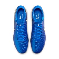 Nike Tiempo Legend Elite 10 IJzeren-Nop Voetbalschoenen (SG) Anti-Clog Blauw Wit Zwart