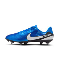 Nike Tiempo Legend Academy 10 Iron Nop Football Shoes (SG) Anti-Clog Blue White Black