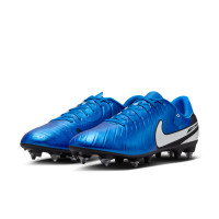 Nike Tiempo Legend Academy 10 Iron Nop Football Shoes (SG) Anti-Clog Blue White Black