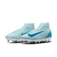 Nike Zoom Mercurial Superfly Academy 10 Iron Nop Football Shoes (SG) Anti-Clog Light Blue