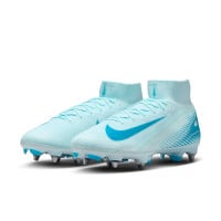 Nike Zoom Mercurial Superfly Elite 10 Iron Nop Football Shoes (SG) Light Blue Blue