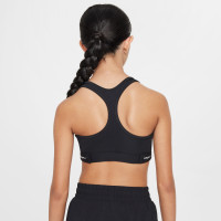 Nike Swoosh Sports Bra EasyOn Girls Black White