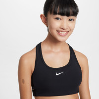 Nike Swoosh Sports Bra EasyOn Girls Black White