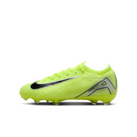 Nike Zoom Mercurial Vapor 16 Pro Gras Football Shoes (FG) Kids Neon Yellow Black Silver