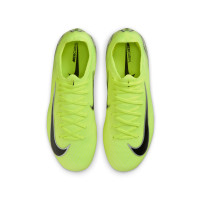 Nike Zoom Mercurial Vapor 16 Pro Gras Football Shoes (FG) Kids Neon Yellow Black Silver