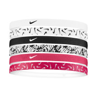 Nike Printed 6-Pack Headbands White Pink Black