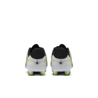 Nike Tiempo Legend 10 Academy Grass/Artificial Grass Football Shoes (MG) Kids Silver Black Neon Yellow