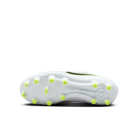 Nike Tiempo Legend 10 Academy Grass/Artificial Grass Football Shoes (MG) Kids Silver Black Neon Yellow