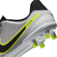 Nike Tiempo Legend 10 Academy Grass/Artificial Grass Football Shoes (MG) Kids Silver Black Neon Yellow