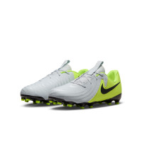 Nike Phantom GX II Academy Gras / Kunstgras Voetbalschoenen (MG) Kids Neongeel Zilver Zwart