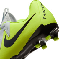 Nike Phantom GX II Academy Gras / Kunstgras Voetbalschoenen (MG) Kids Neongeel Zilver Zwart