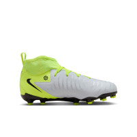 Nike Phantom Luna II Academy Grass/Artificial Grass Football Shoes (MG) Kids Neon Yellow Silver Black