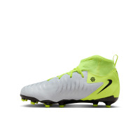 Nike Phantom Luna II Academy Gras / Kunstgras Voetbalschoenen (MG) Kids Neongeel Zilver Zwart