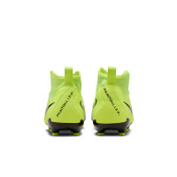 Nike Phantom Luna II Academy Grass/Artificial Grass Football Shoes (MG) Kids Neon Yellow Silver Black