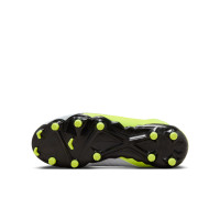 Nike Phantom Luna II Academy Grass/Artificial Grass Football Shoes (MG) Kids Neon Yellow Silver Black