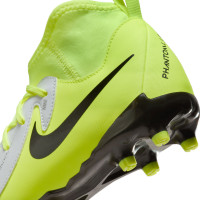 Nike Phantom Luna II Academy Grass/Artificial Grass Football Shoes (MG) Kids Neon Yellow Silver Black