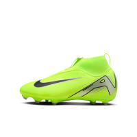 Nike Zoom Mercurial Superfly 10 Academy Grass/Artificial Grass Football Shoes (MG) Kids Neon Yellow Black Silver