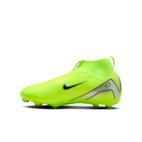 Nike Zoom Mercurial Superfly 10 Academy Grass/Artificial Grass Football Shoes (MG) Kids Neon Yellow Black Silver