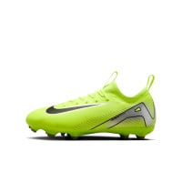 Nike Zoom Mercurial Vapor 16 Academy Grass/Artificial Grass Football Shoes (MG) Kids Neon Yellow Black Silver