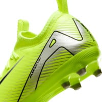 Nike Zoom Mercurial Vapor 16 Academy Grass/Artificial Grass Football Shoes (MG) Kids Neon Yellow Black Silver