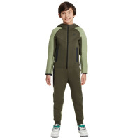 Nike Tech Fleece Sportswear Trainingspak Kids Donkergroen Lichtgroen Zwart