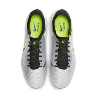 Nike Tiempo Legend 10 Elite Gras Football Shoes (FG) Silver Black Neon Yellow