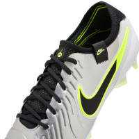 Nike Tiempo Legend 10 Elite Gras Football Shoes (FG) Silver Black Neon Yellow