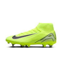 Nike Zoom Mercurial Superfly 10 Academy Iron Nop Football Shoes (SG) Anti-Clog Neon Yellow Black Silver