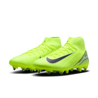 Nike Zoom Mercurial Superfly 10 Academy Iron Nop Football Shoes (SG) Anti-Clog Neon Yellow Black Silver