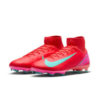 Nike Zoom Mercurial Superfly Pro 10 Grass Football Shoes (FG) Red Turquoise Pink