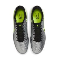 Nike Tiempo Legend 10 Elite Iron Stud Football Shoes (SG) Anti-Clog Silver Black Neon Yellow