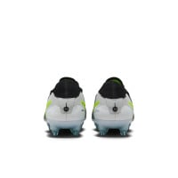 Nike Tiempo Legend 10 Elite Iron Stud Football Shoes (SG) Anti-Clog Silver Black Neon Yellow