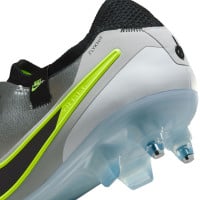 Nike Tiempo Legend 10 Elite Iron Stud Football Shoes (SG) Anti-Clog Silver Black Neon Yellow