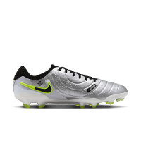 Nike Tiempo Legend 10 Pro Gras Football Shoes (FG) Silver Black Neon Yellow