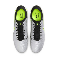 Nike Tiempo Legend 10 Pro Gras Football Shoes (FG) Silver Black Neon Yellow