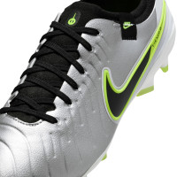 Nike Tiempo Legend 10 Pro Gras Football Shoes (FG) Silver Black Neon Yellow