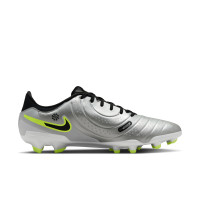 Nike Tiempo Legend 10 Academy Grass/Artificial Grass Football Shoes (MG) Silver Black Neon Yellow