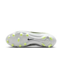 Nike Tiempo Legend 10 Academy Grass/Artificial Grass Football Shoes (MG) Silver Black Neon Yellow