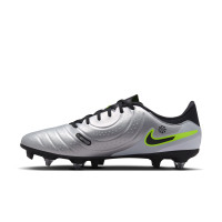 Nike Tiempo Legend 10 Academy Iron-Nop Football Shoes (SG) Anti-Clog Silver Black Neon Yellow